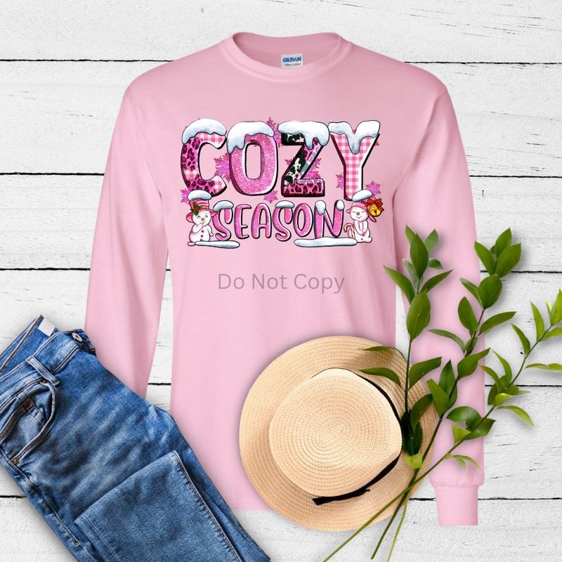 Cozy Season Snowman DTF Transfer ONLY - This is NOT a T Shirt Hoodie, Sweatshirt | RetroVerseTees.com