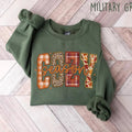 Cozy Season with Leopards Fall Leaves Patterns Graphic PRINTED Sweatshirt, Get Cozy Sweatshirt, Womens Fall Sweaters,...