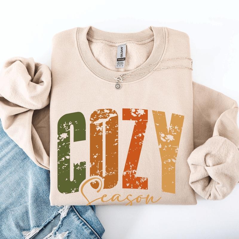 Cozy Season, Fall Vibes, Retro Varsity, Autumn, Pumpkin Sweatshirt T-Shirts, Hoodie | RetroVerseTees.com