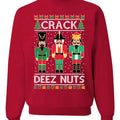 Crack Deez Nuts Meme Merry Ugly Christmas Sweater Unisex Crewneck Graphic Sweatshirt, Funny Christmas Sweatshirt...