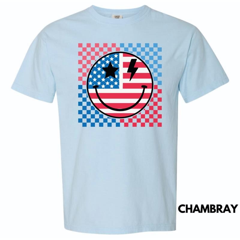 Crazy Patriotic Happy Face Comfort Colors T-Shirt 'NLB' Hoodie, Sweatshirt | RetroVerseTees.com