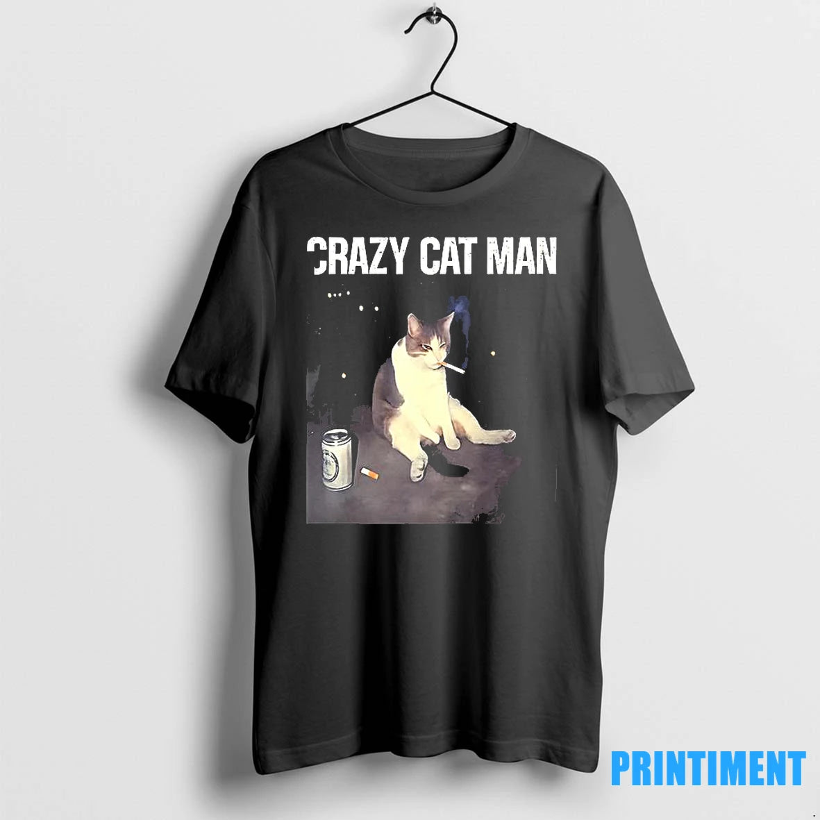 Crazy Cat Man Smoking Tshirts Sweater