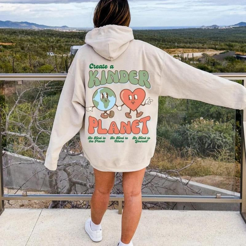Create a Kinder Planet Hoodie DRG, Oversized Hoodei, Tumblr Hoodie, Aesthetic Hoodie, Aesthetic Hoodie DRG T-Shirts,...