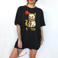 Creepy Kitten - T-Shirt, Unisex T-Shirt, Funny Tee, Comfortable Shirt,  Hallowen Theme Hoodie, Sweatshirt