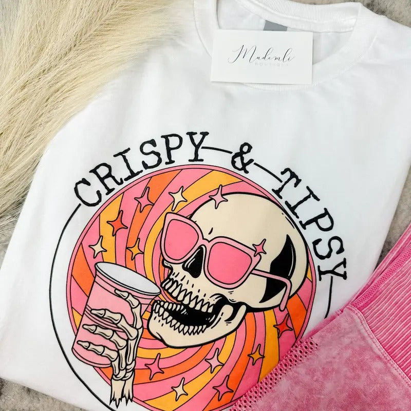 Crispy & Tipsy Graphic Top T-Shirts, Hoodie, Sweatshirt | RetroVerseTees.com