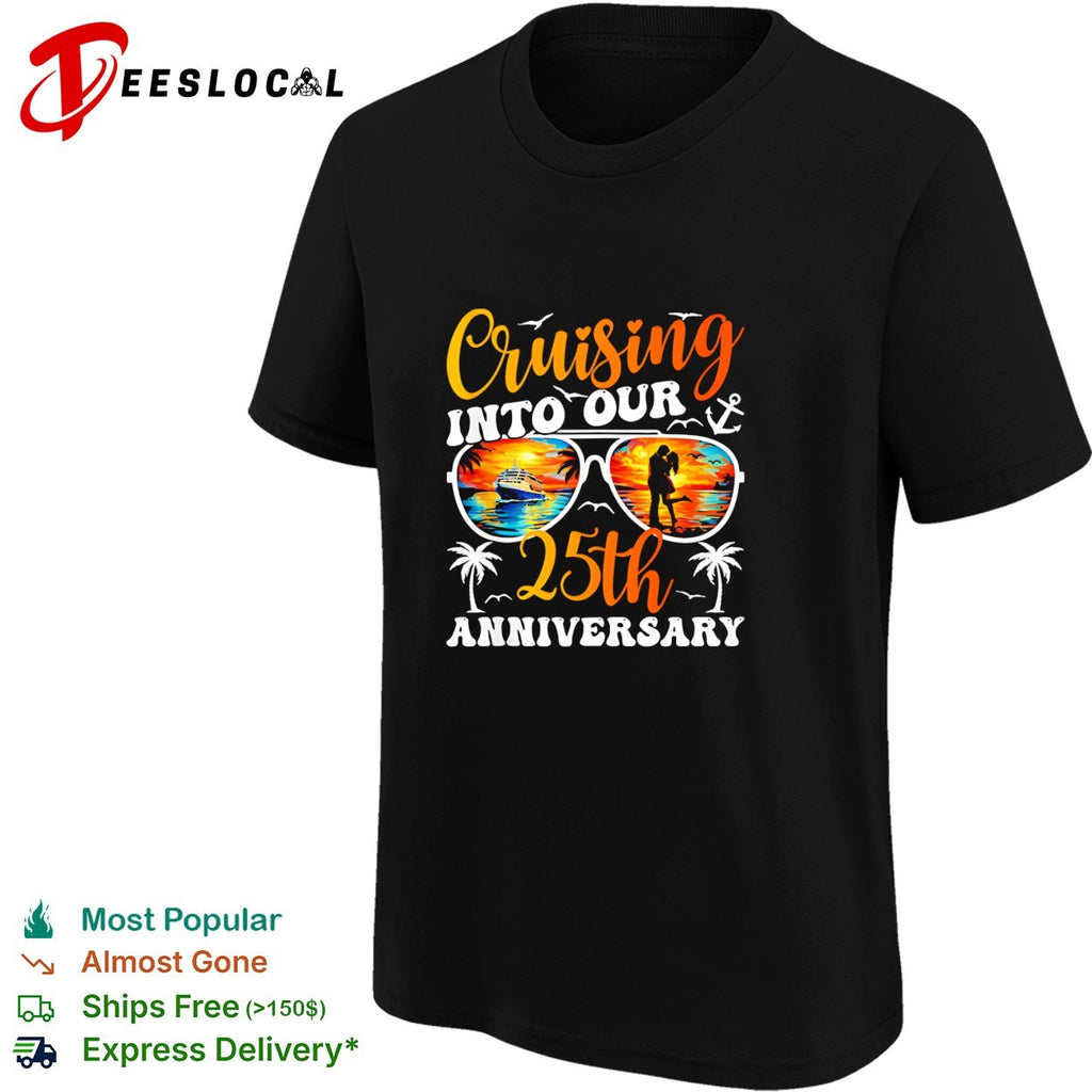 Cruising into our 25th anniversary sunglasses shirt