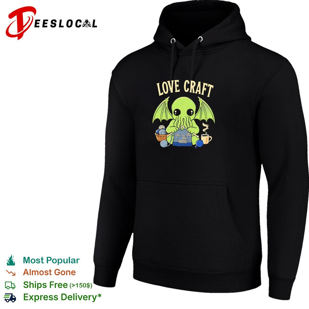 Cthulhu knitting love craft coffee shirt
