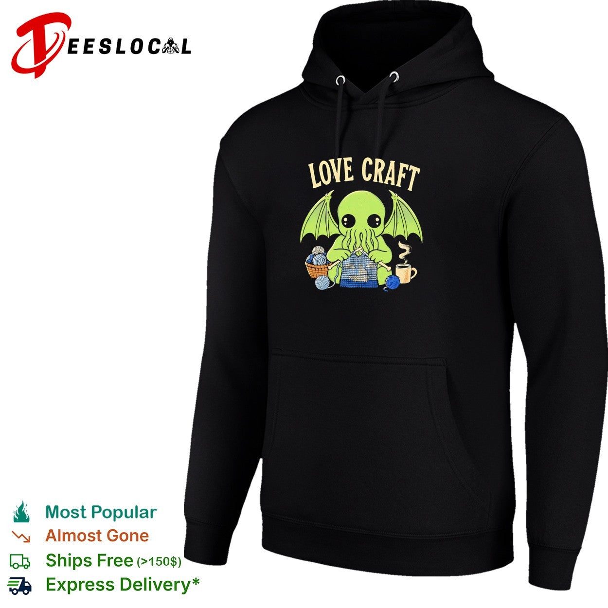 Cthulhu knitting love craft coffee shirt