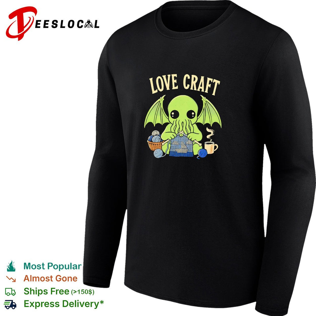 Cthulhu knitting love craft coffee shirt