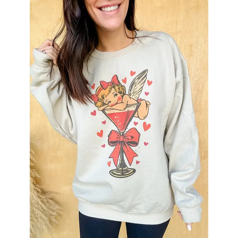 Cupid Martini Graphic Top T-Shirts, Hoodie, Sweatshirt | RetroVerseTees.com