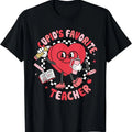 Cupid's Favorite Teacher Cute Heart Valentines Day Women Kid T-Shirt Hoodie, Sweatshirt | RetroVerseTees.com