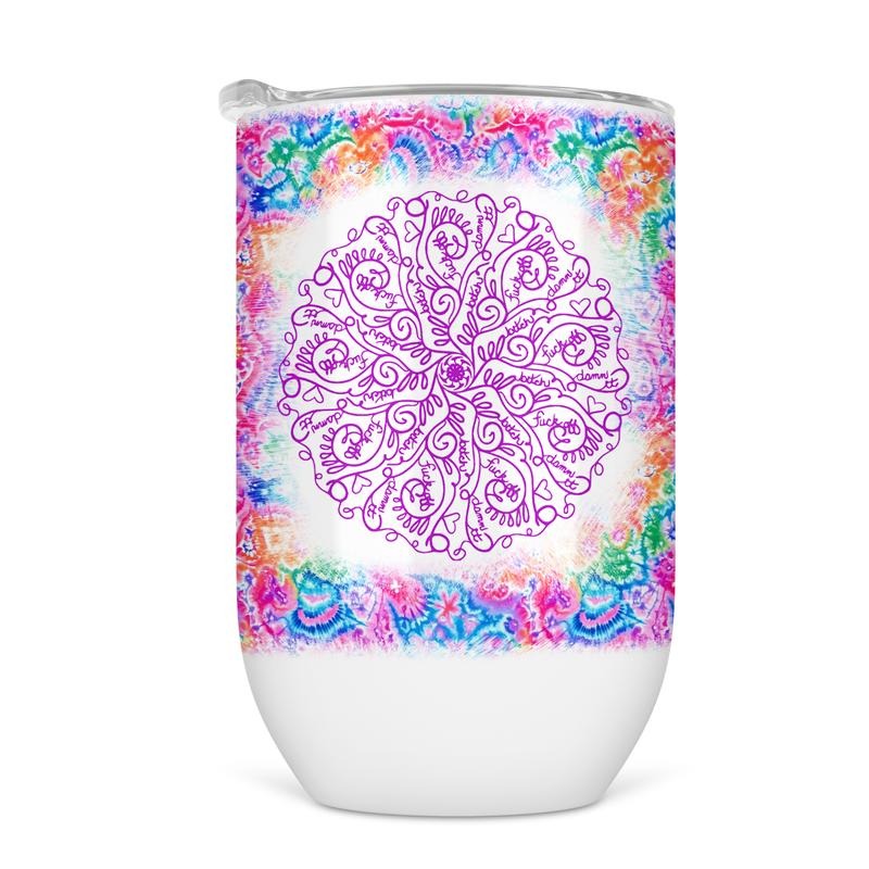 Curse Word Mandala Wine Tumbler - Funny Wine Cup For Women T-Shirts, Hoodie, Sweatshirt | RetroVerseTees.com
