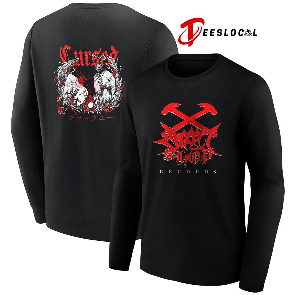 Cursed fuck you records Japanese graphic shirt