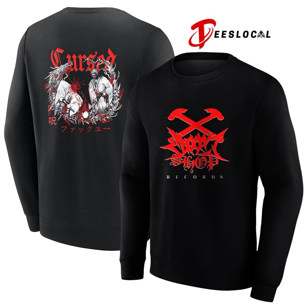 Cursed fuck you records Japanese graphic shirt