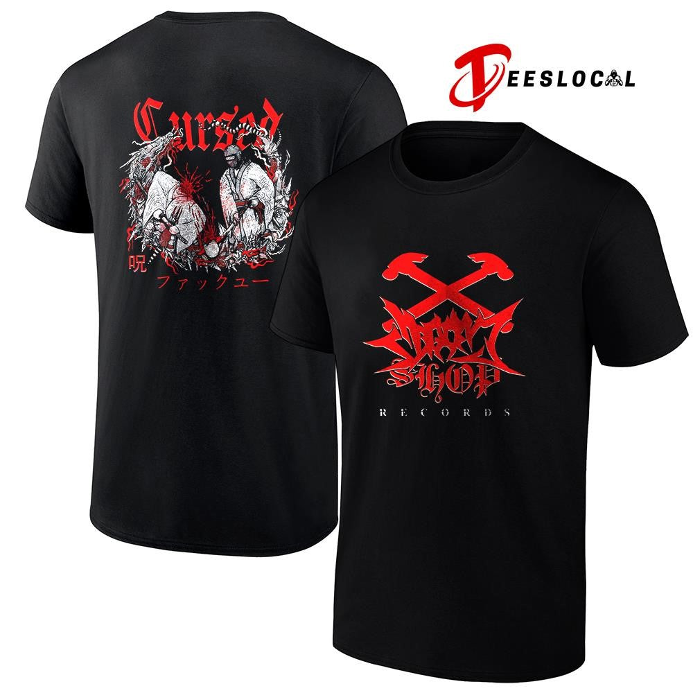 Cursed fuck you records Japanese graphic shirt