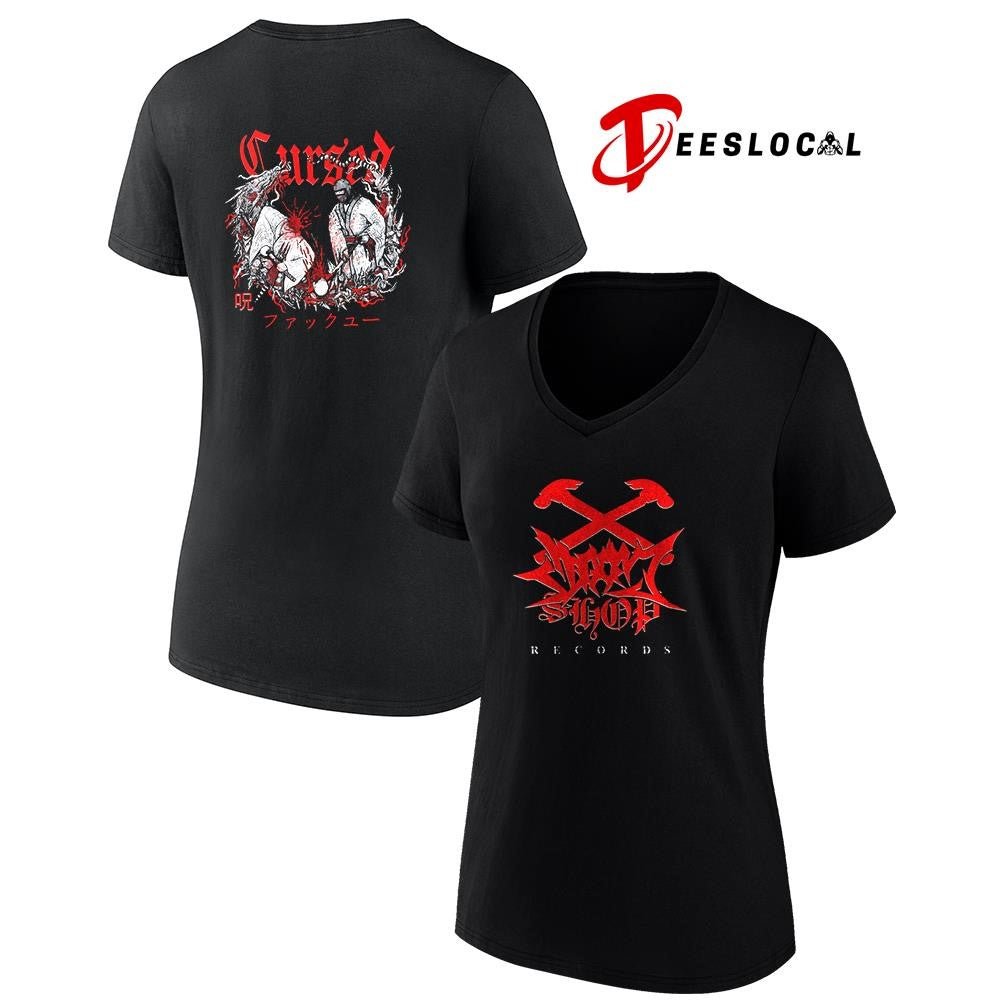 Cursed fuck you records Japanese graphic shirt