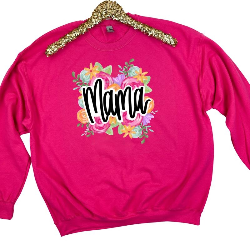 Cursive Flower Mama Sweatshirt 'NLB' T-Shirts, Hoodie | RetroVerseTees.com