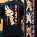 Custom Best Dad Ever Shirt, Custom Dad Raised Fist Bump Shirt, Customized Grandkids Hands, Grandpa Shirt Fist Bump...