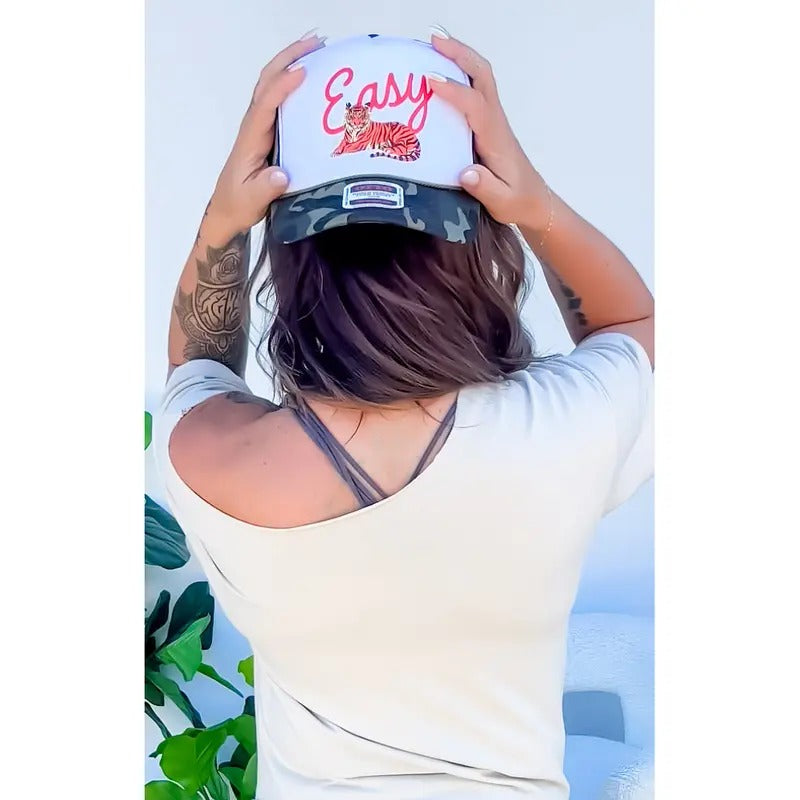 Custom Color Easy Tiger Trucker Hat T-Shirts, Hoodie, Sweatshirt | RetroVerseTees.com