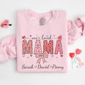 Custom Coquette Mama Valentines Day Sweatshirt, One Loved Mama Sweater, Personalized Valentine's Day Gift for Mom,...