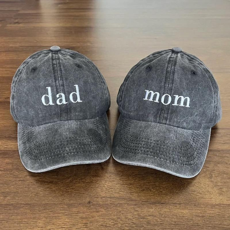 Custom Embroidered Hat, Personalized Date, Matching Vintage Baseball Hat, Gift For New Dad Mom, Pregnancy Announcement,...