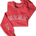 Custom Embroidered Mama Sweatshirt, Personalized Mom Hoodie With Names, New Mama Outfit, Pregnancy Announcement Clothing,...