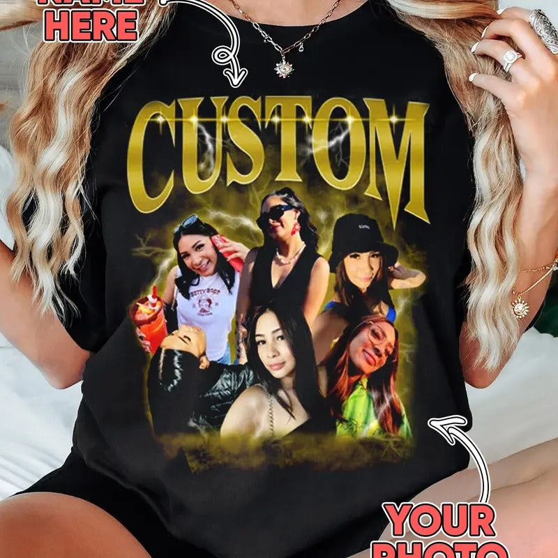 Custom Girlfriend T-Shirt with Personalized Photo Print