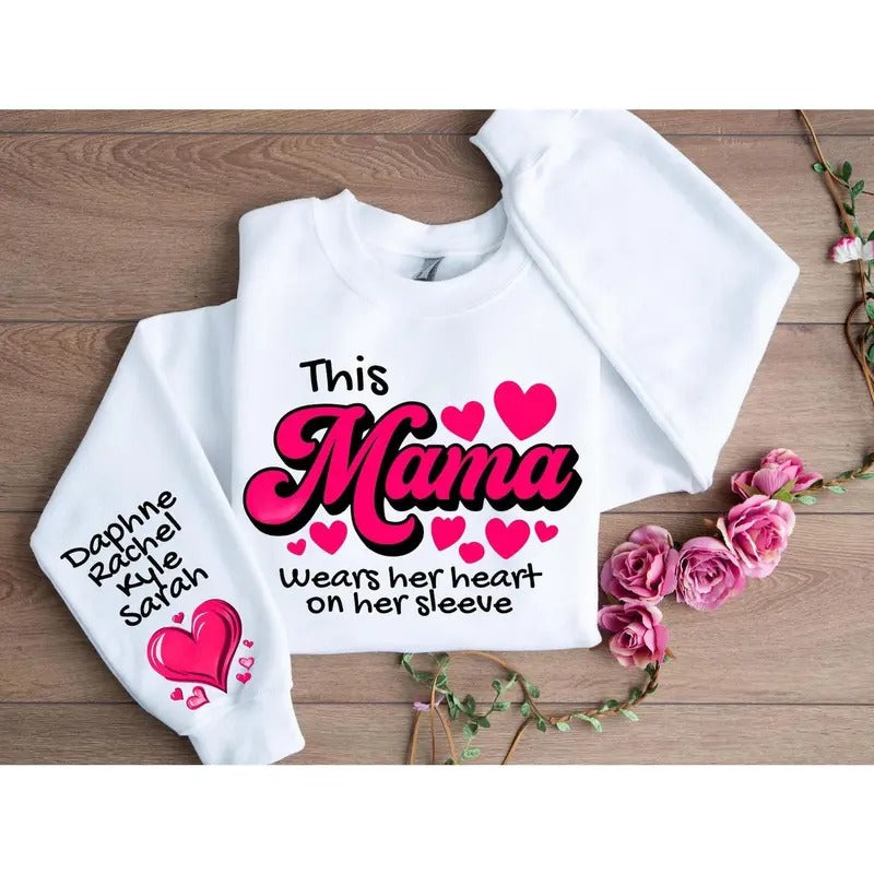 Custom Heart on Her Sleeve Sweatshirt