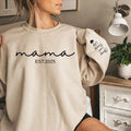Custom Mama Est Sweatshirt, Custom Mama Est 2025 Sweatshirt, Custom Mom Sweatshirt, Mother Day Gift, New Mom Gift, Mama...