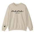 Custom Mama Sweatshirt with Name on Sleeve, Personalized Mom Sweatshirt, Mama Est 2024 Sweatshirt, Minimalist Momma...