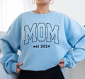 Custom Mom Sweatshirt, Mama Est 2024 Sweatshirt, Gift for Mom, Pregnancy Announcement, Cool Mom Sweatshirt, New Mom Gift,...
