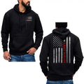 Custom Name Firefighter Hoodie Thin Red Line Vertical Flag Sweatshirt Cotton Fabric Menswear Pocket Breathable Kangaroo...