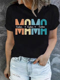 Custom Name Print T-shirt, Customizable Mother'S Day T-Shirt , Short Sleeve Crew Neck Casual Top For Summer & Spring,...
