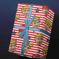 Custom Photo Donald Trump Wrapping Paper Personalized Face Gift Wrap for Him Funny Birthday MAGA Hat Unique Anniversary...