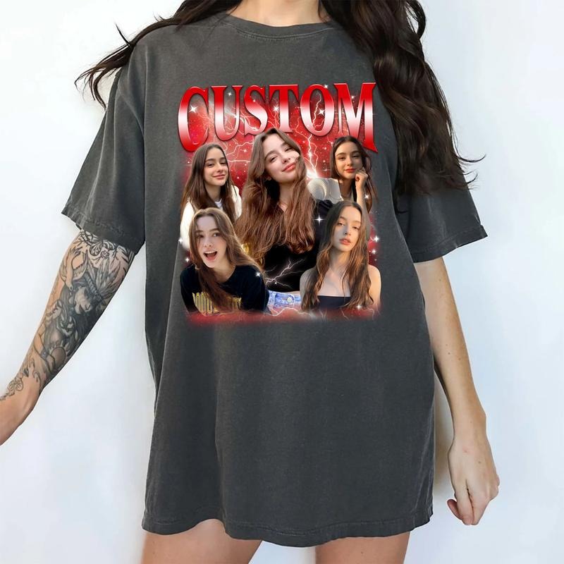 Custom Rap Tee Comfort Colors Shirt, Vintage Custom Photo Graphic Tee, Vintage 90s Couple Unhinged Tees, Funny Gifts For...