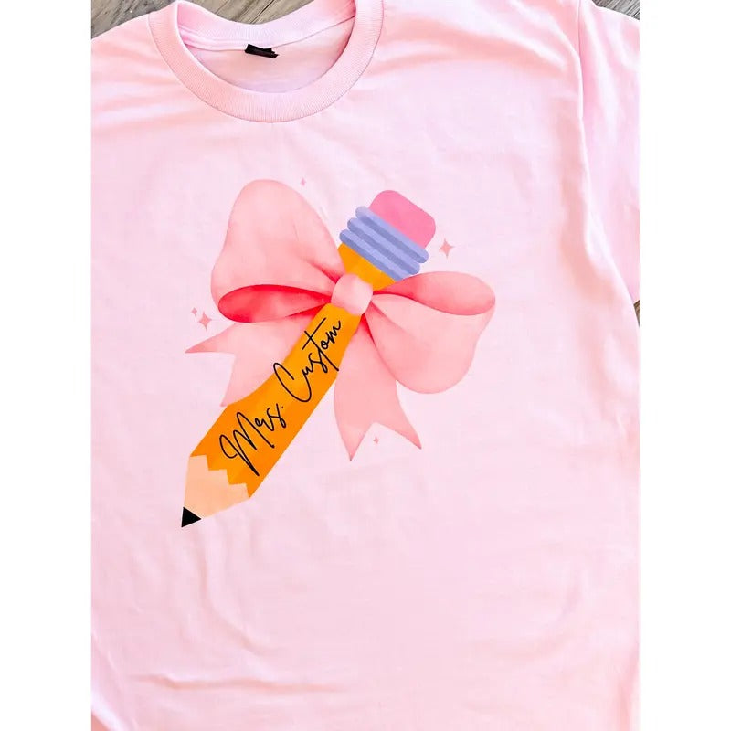 Custom Teacher Pencil Graphic Top T-Shirts, Hoodie, Sweatshirt | RetroVerseTees.com