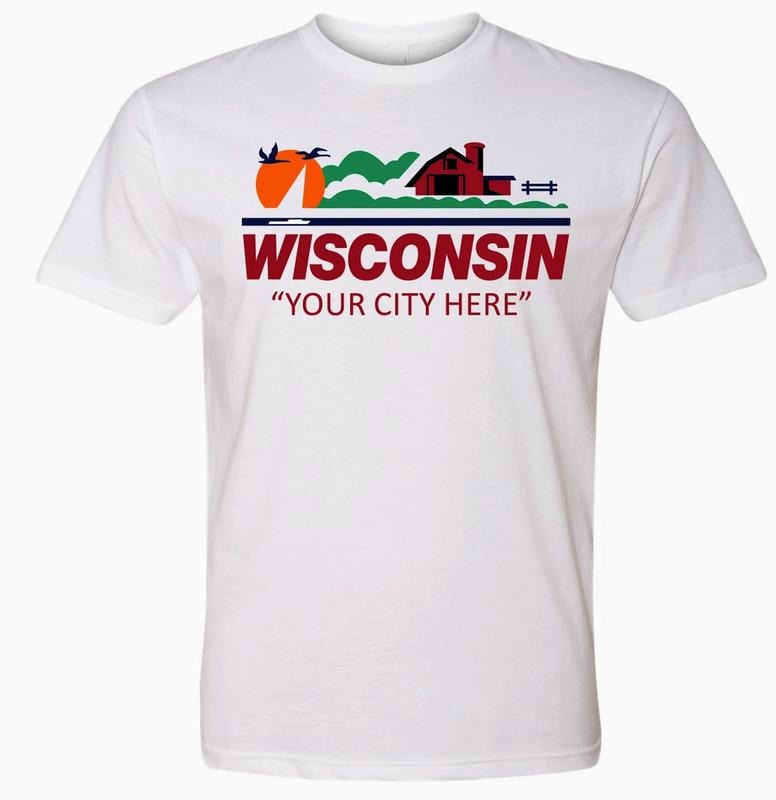 Customize Wisconsin License Plate Men's Shirt, Customize with Your City, Funny Valentines & Father's Day Gift Menswear...
