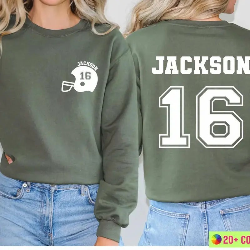 Customized Football Sweatshirt, Your Name Football Sweatshirt,Custom Football Mom,Football Sweatshirt,Custom Name...