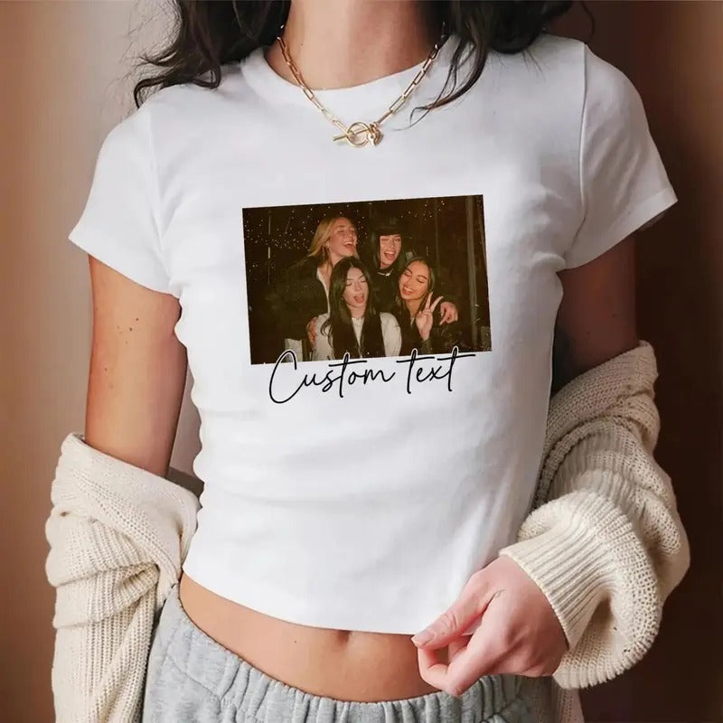 Customized Photo Graphic Baby Tee, Vintage Baby Tee With Picture, Custom Photos Tee Shirt, Personalized Birthday Gifts...