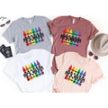 Customized Teacher Shirt, Back to School Shirt Kindergarten Teaching Shirt Personalized Name Teacher Shirt Crayon Teacher...