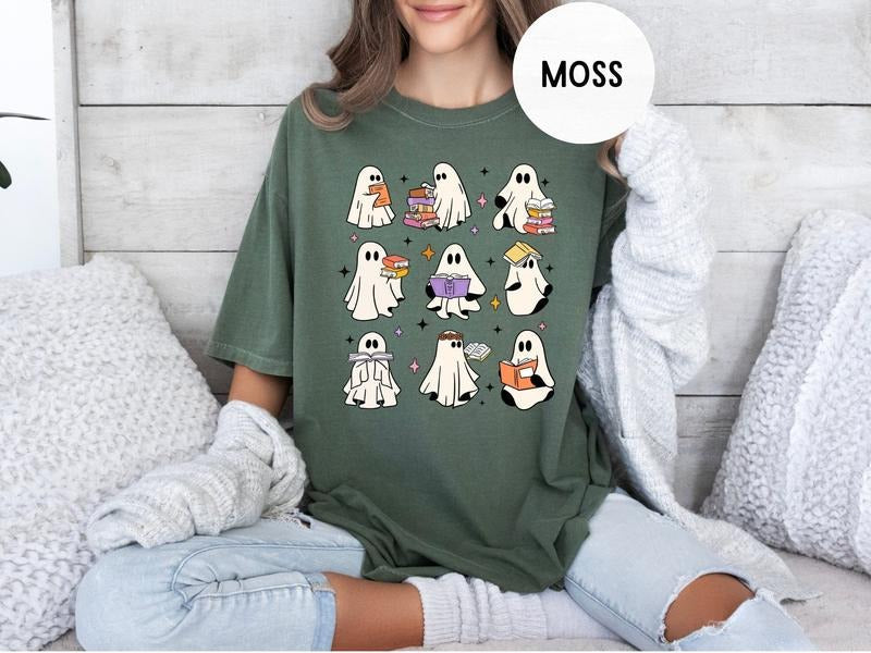Cute Acotar Ghost Shirt, Ghost reading A Court of Mist and Fury t-shirt, SJM Book Reader, SJM Book Ghost tshirt, SJM...