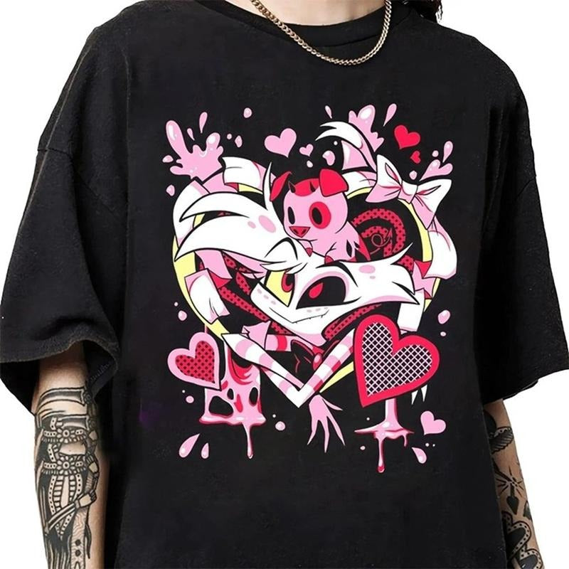 Cute Angel Dust and Nuggets T-Shirt, Hazbin Hotel Characters T-shirt Top Womenswear Hoodie, Sweatshirt | RetroVerseTees.com
