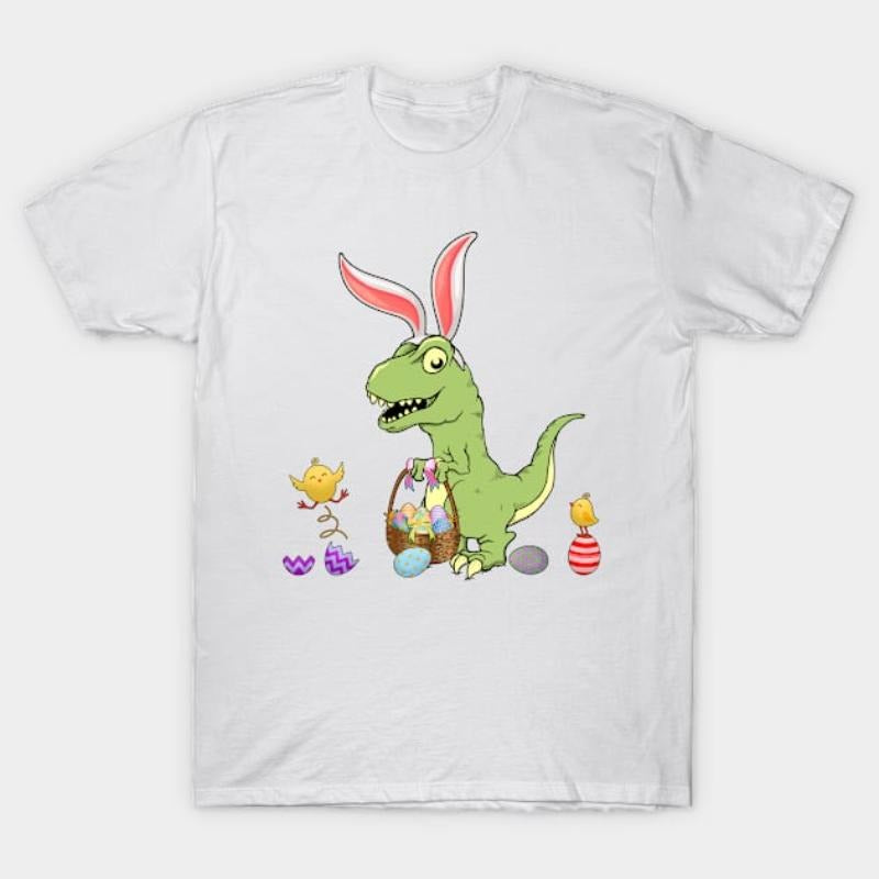 Cute Baby Dinosaur with Easter Basket Gunpla brand Bunny Ears T-Shirt style 02 Hoodie, Sweatshirt | RetroVerseTees.com