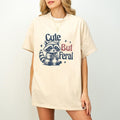 Cute But Feral Raccoon T-Shirt, Funny Raccoon T Shirt, Funny Sarcastic Quote Shirt, Trendy Woman Shirt, Funny Saying...