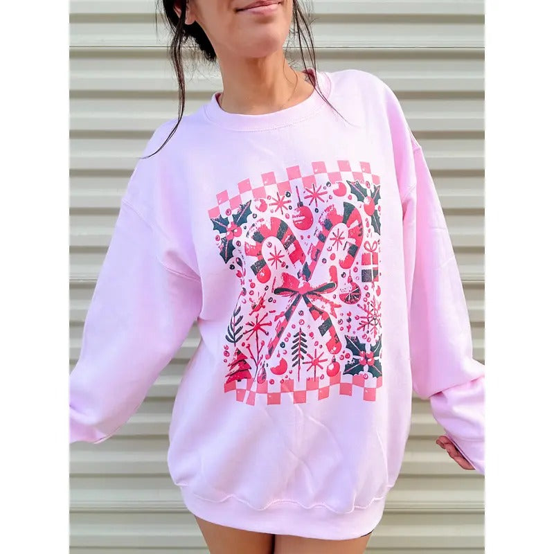 Cute Candy Canes Graphic Top T-Shirts, Hoodie, Sweatshirt | RetroVerseTees.com