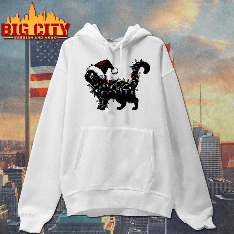 Cute Cat Christmas Lights shirt