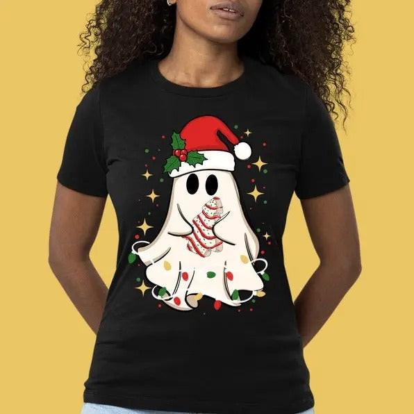 Cute Christmas ghost tree cake, Merry Christmas, Christmas, Happy New Year Tshirt Hoodie, Sweatshirt | RetroVerseTees.com