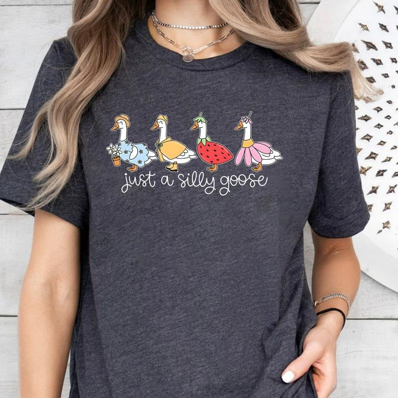 Cute Funny Silly Goose Tshirt | Funny Fruit Goose Shirt | Funny Goose Shirt Tee Sweatshirt Hoodie | RetroVerseTees.com