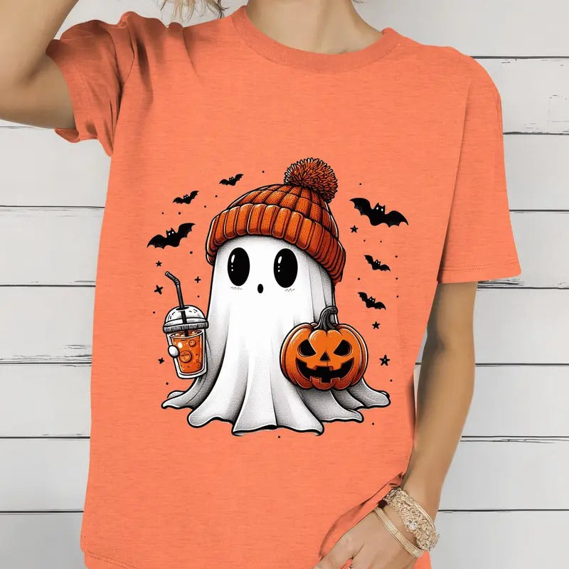 Cute Halloween Ghost.  Casual Everyday Relaxed Halloween Unisex T-Shirt. Hoodie, Sweatshirt | RetroVerseTees.com