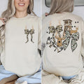Cute Hunting Theme Camo Sweatshirt with Deer Bow Design on Front & Back for Stylish Wear T-Shirts, Hoodie